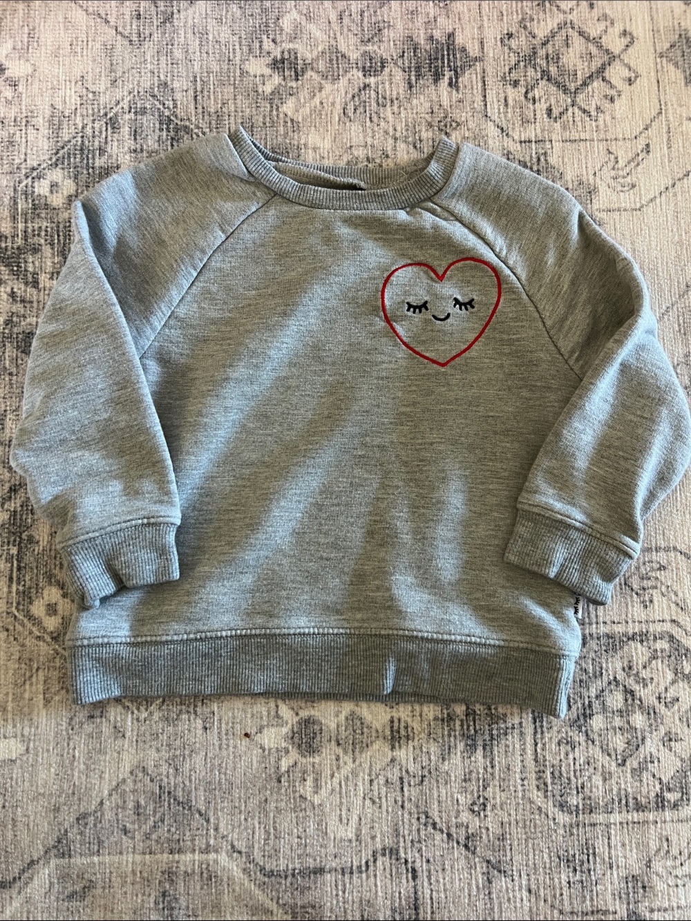 Little Sleepies infant Grey Heart Embroidered Sweatshirt